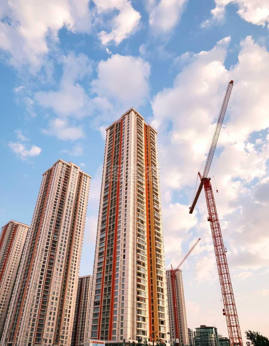 住宅區(qū)建筑工地 構(gòu)筑未來(lái)家園的工場(chǎng)
