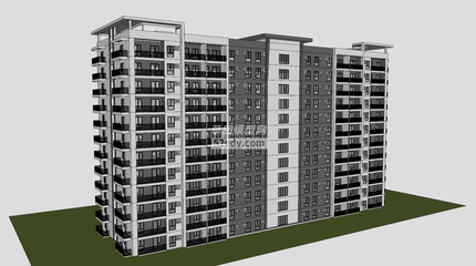 公寓住宅樓建筑SU模型的構造藝術與設計要點